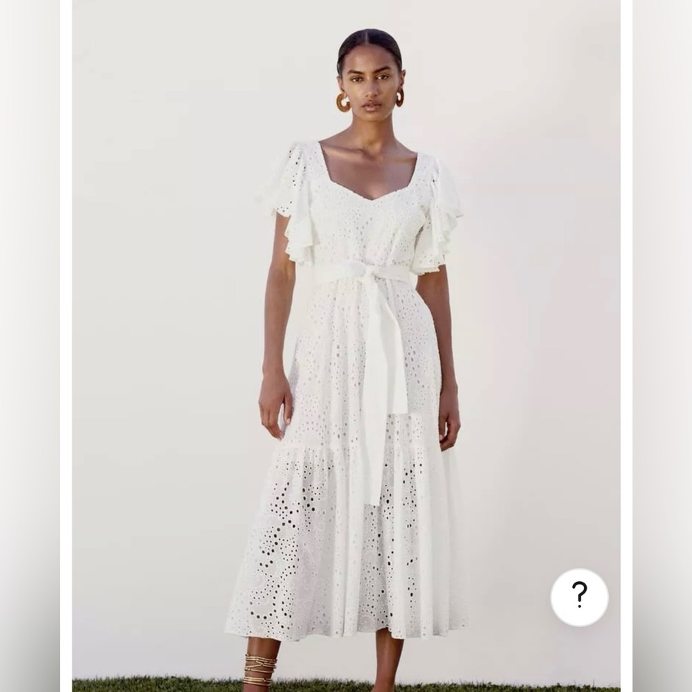Zara Midi Dress with Cutwork Embroidery in x-small
